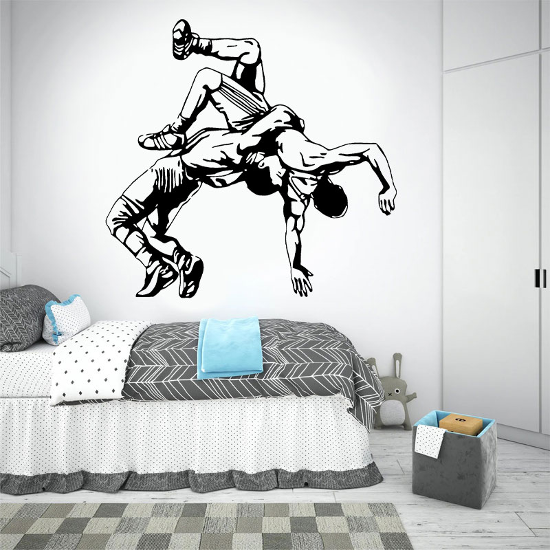 Home Gym Furniture - Wrestling Throw Wall Decals Vinyl Wrestler