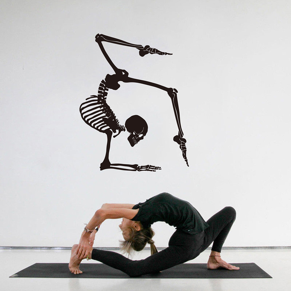 Home Gym Furniture - Modern Yoga Skeleton Wall Decal Gym