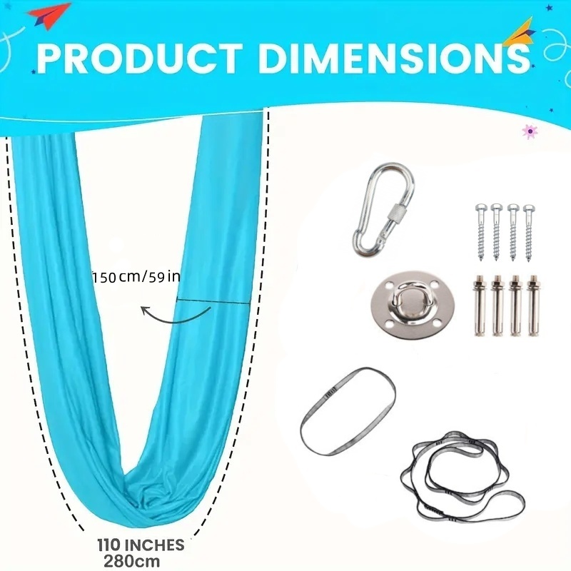 1.5*2.8m Elastic Swing Hammock - Yoga Trapeze Swing 评论和价格