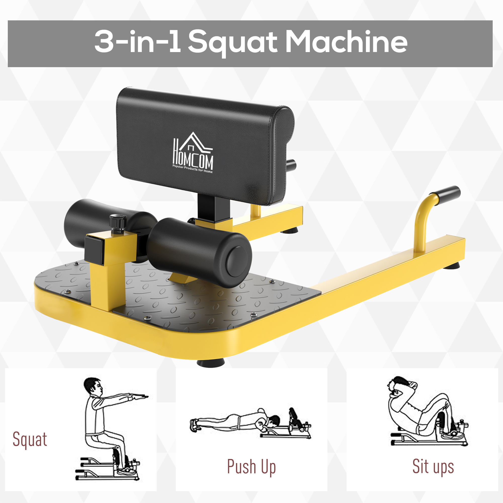 3-in-1 Padded Push Up Sit Up D - Home Gym Yellow 评论和价格