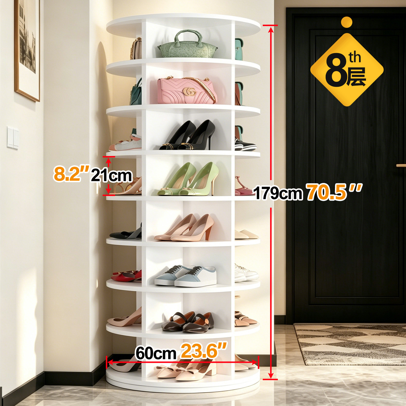 360 Rotating Modern Shoe Rack  - Home Gym Furniture 评论和价格