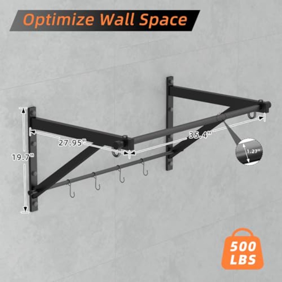 Heavy Duty Wall Mounted Chin U - Home Gym Upper Body Workout 评论和价格