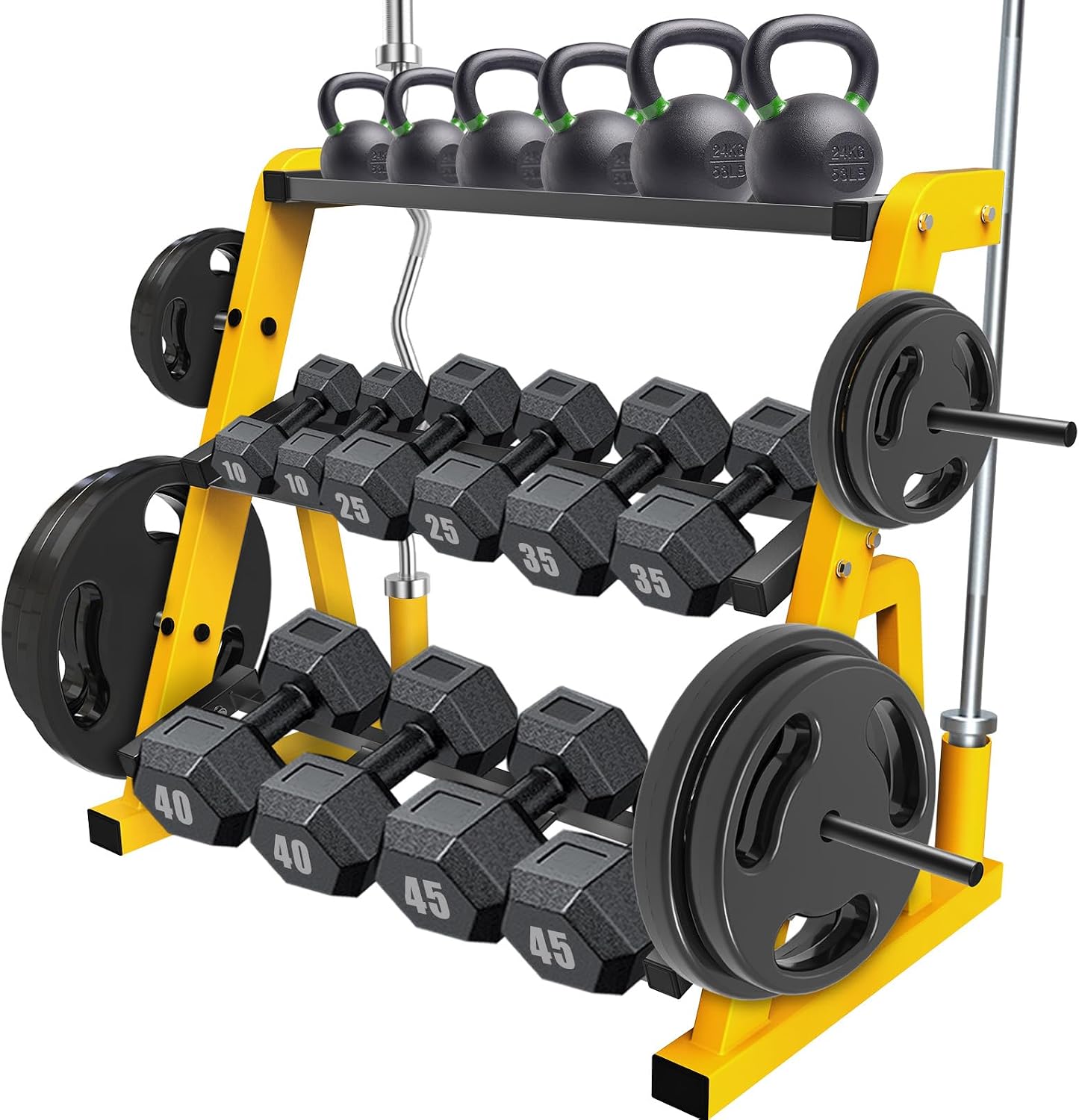 Heavy Duty Three Tier Dumbbell - Home Gym Yellow 评论和价格