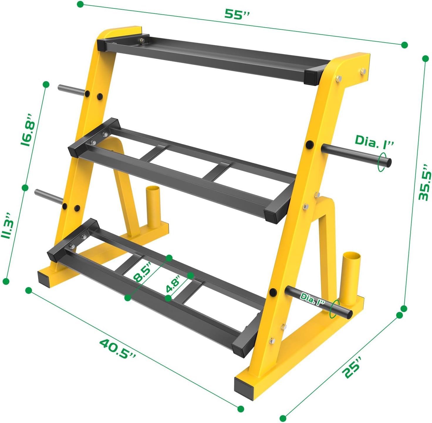 Heavy Duty Three Tier Dumbbell - Home Gym Yellow 评论和价格