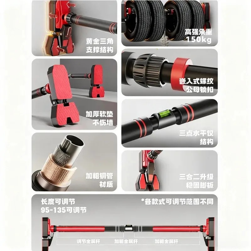 No Drill Door Frame Pull Up Ba - Home Gym Upper Body Workout 评论和价格